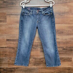 Lucky Brand Jeans Size 6 Gene Montesano Crop Dunagrees USA Medium Light Wash
